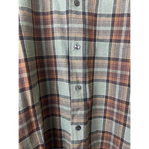 Pendleton vintage Board Shirt Plaid 100% Wool Men's Medium green brown holiday - Picture 6 of 6